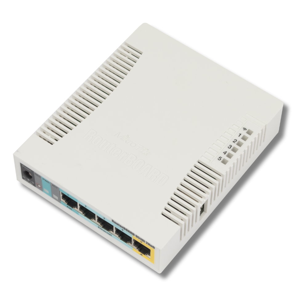 روتر بیسیم میکروتیک MikroTik RB951Ui‑2HnD – راهکار اقتصادی با پورت ۵ LAN، وایفای ۲.۴ GHz و خروجی PoE