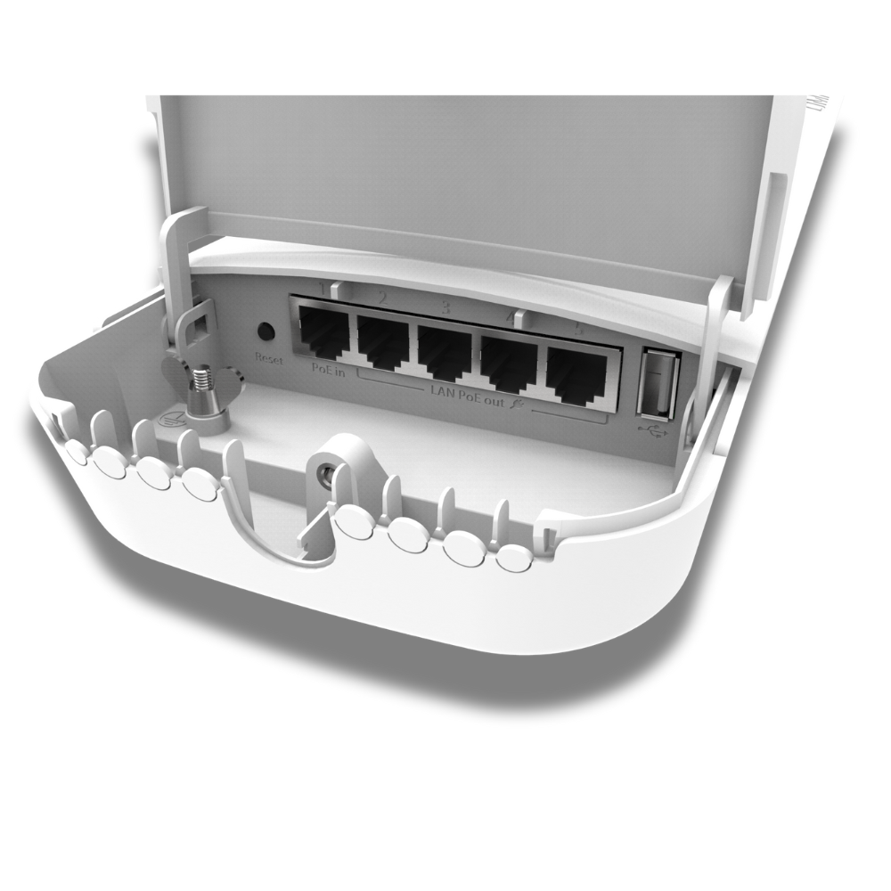 Untitled design (91) رادیو بیسیم فضای باز میکروتیک مدل MikroTik OmniTIK 5 ac با ۵ پورت گیگابیت و آنتن Omni 7.5dBi