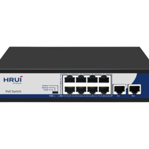 سوئیچ شبکه PoE اچ آر یو آی (HRUI) مدل HR900-AF-82N، 8 پورت PoE + 2 پورت Uplink